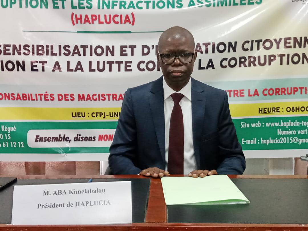 Le président de la HAPLUCIA, ABA KIMELABALOU : « L’évocation de la corruption dans la société togolaise, fait tourner tous les regards, à tort ou à raison, vers la justice,… »