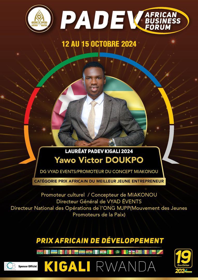 Yawo Victor DOUKPO décroche le prix africain du meilleur jeune entrepreneur