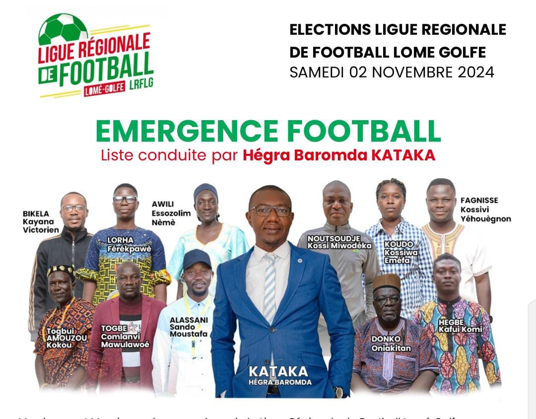 Élections à la LRFLG : Découvrez le programme d’action du président Florent Hégra Kataka de la liste « EMERGENCE FOOTBALL »